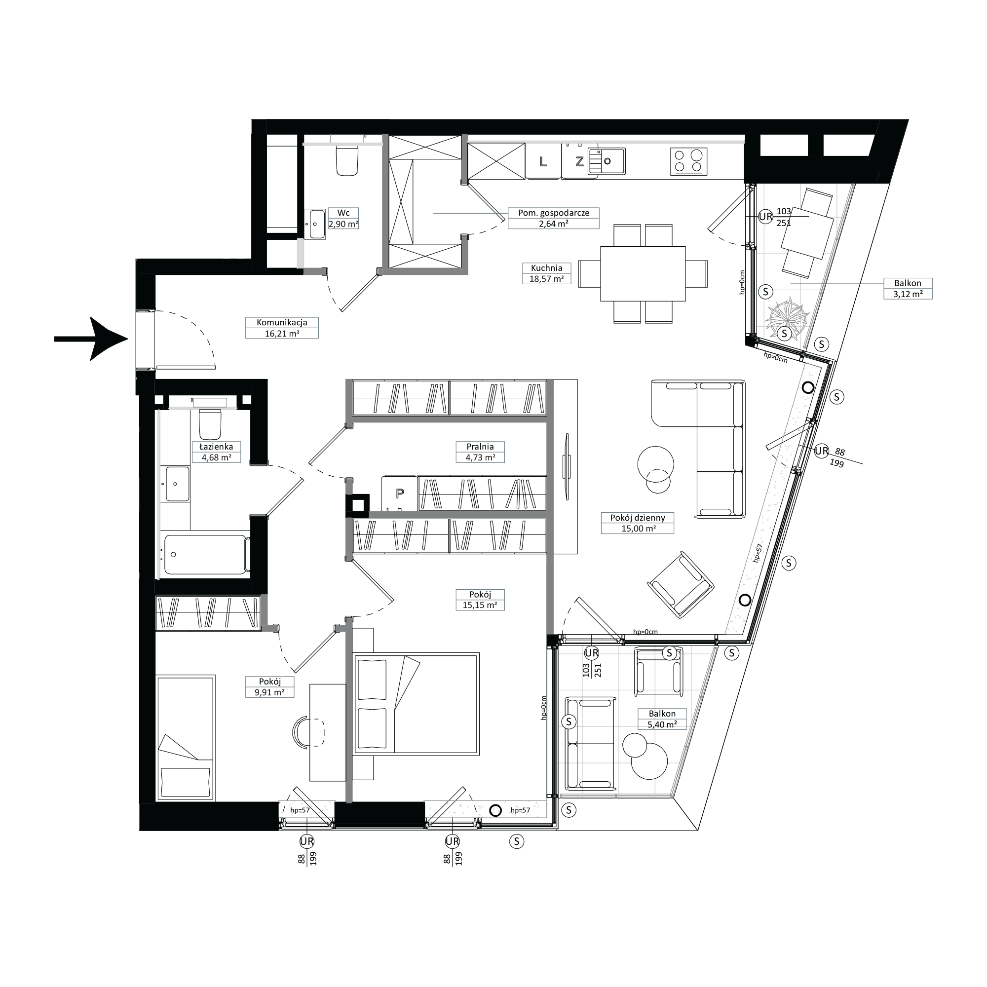 Pułaskiego 19 Poznań mieszkanie deweloperskie na 2 piętrze z 3 pokojami