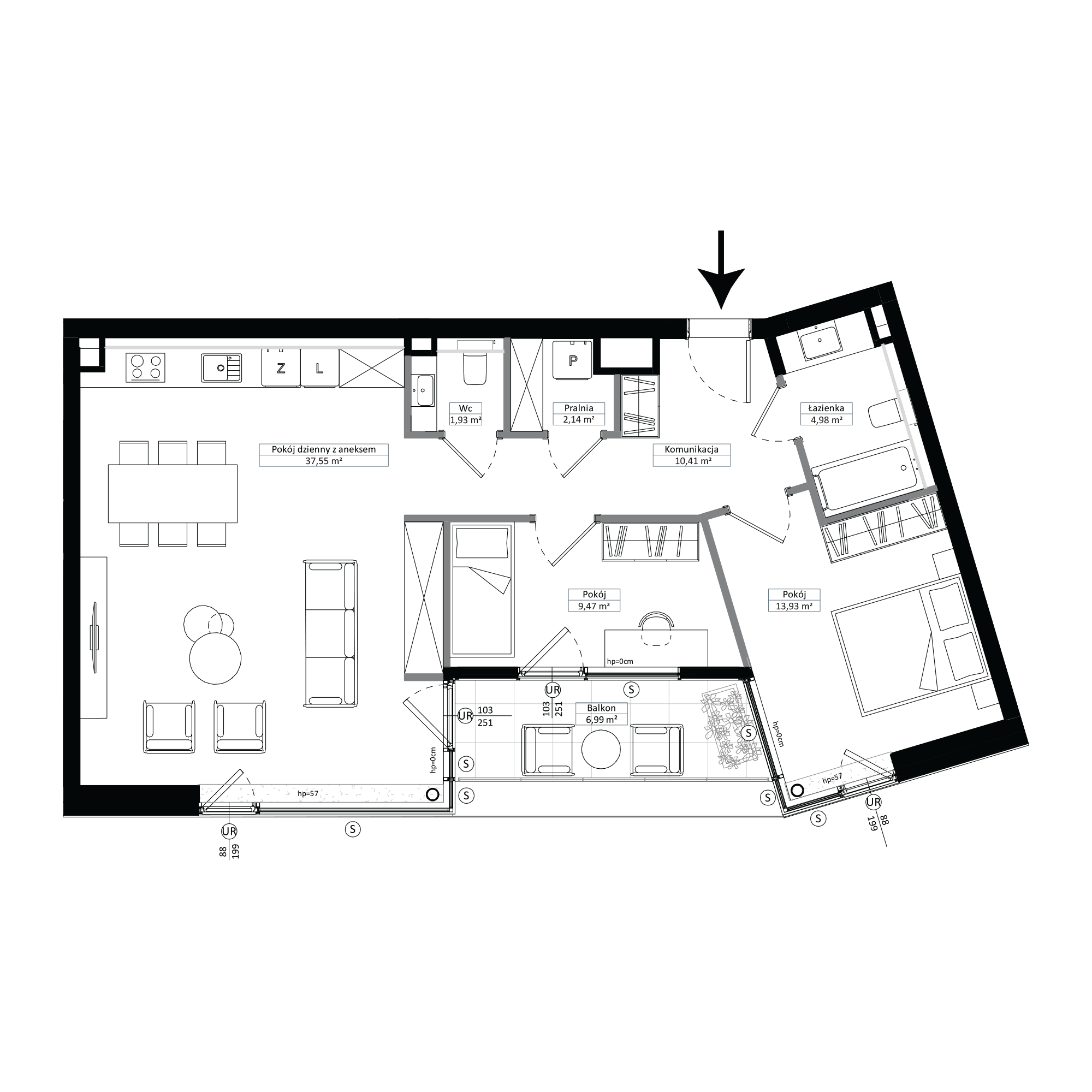 Pułaskiego 19 Poznań mieszkanie deweloperskie na 4 piętrze z 3 pokojami